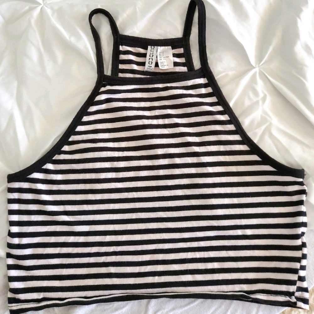 🔥Black and white stripe top